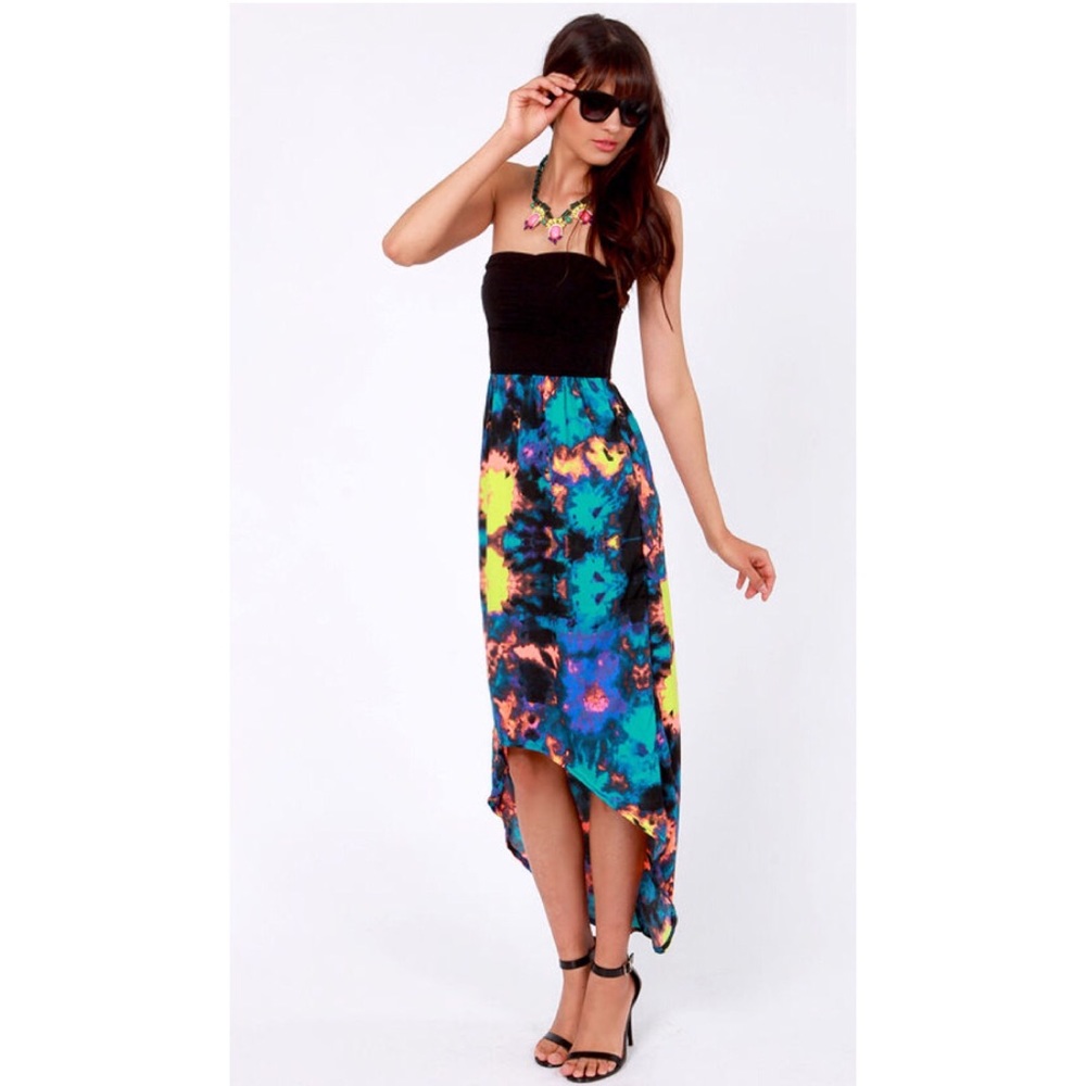 Hurley Sheila Strapless Neon Dress - Picture 1 of 7